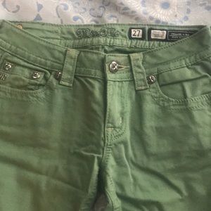 Miss Me army green skinny jeans